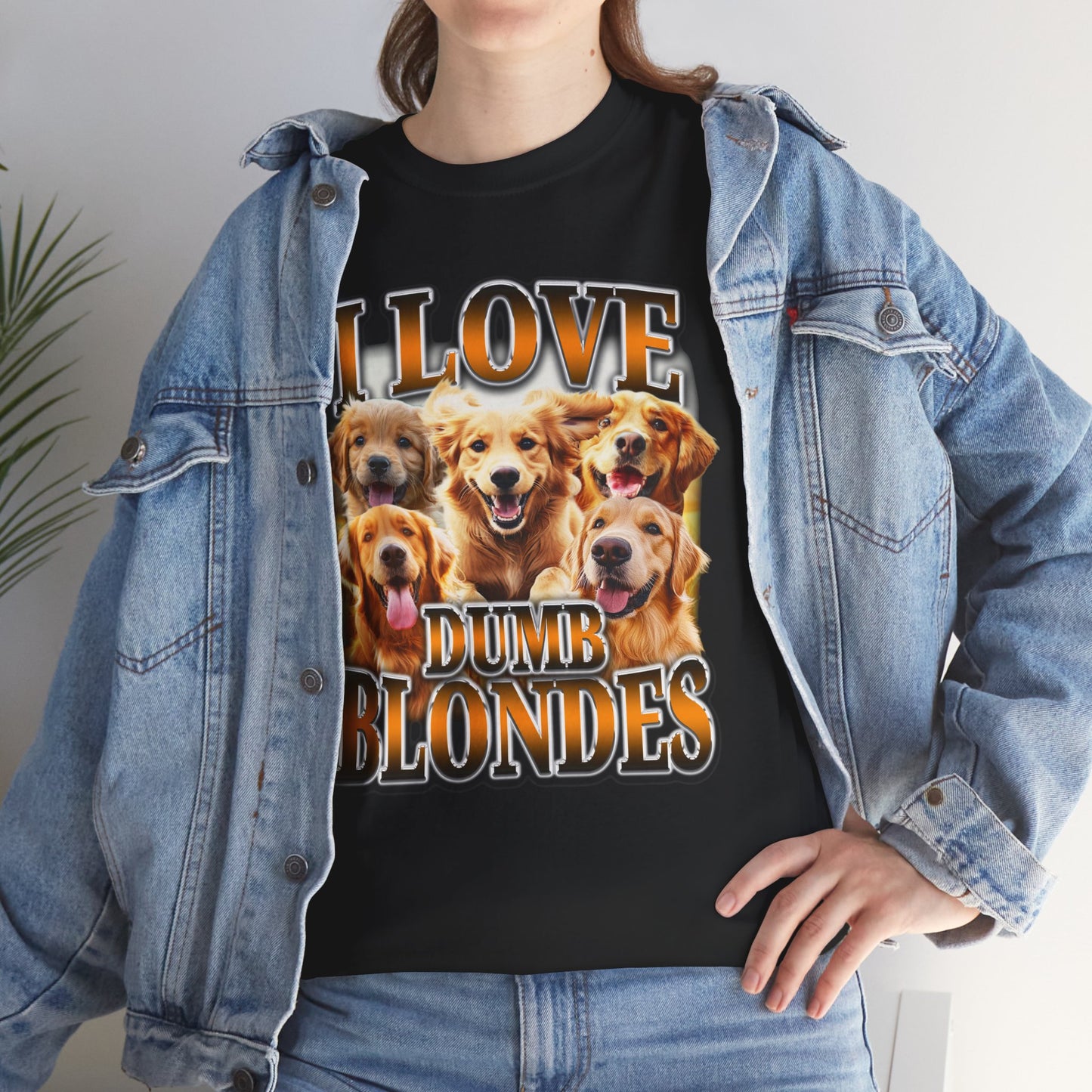 I LOVE DUMB BLONDES DOG SHIRT