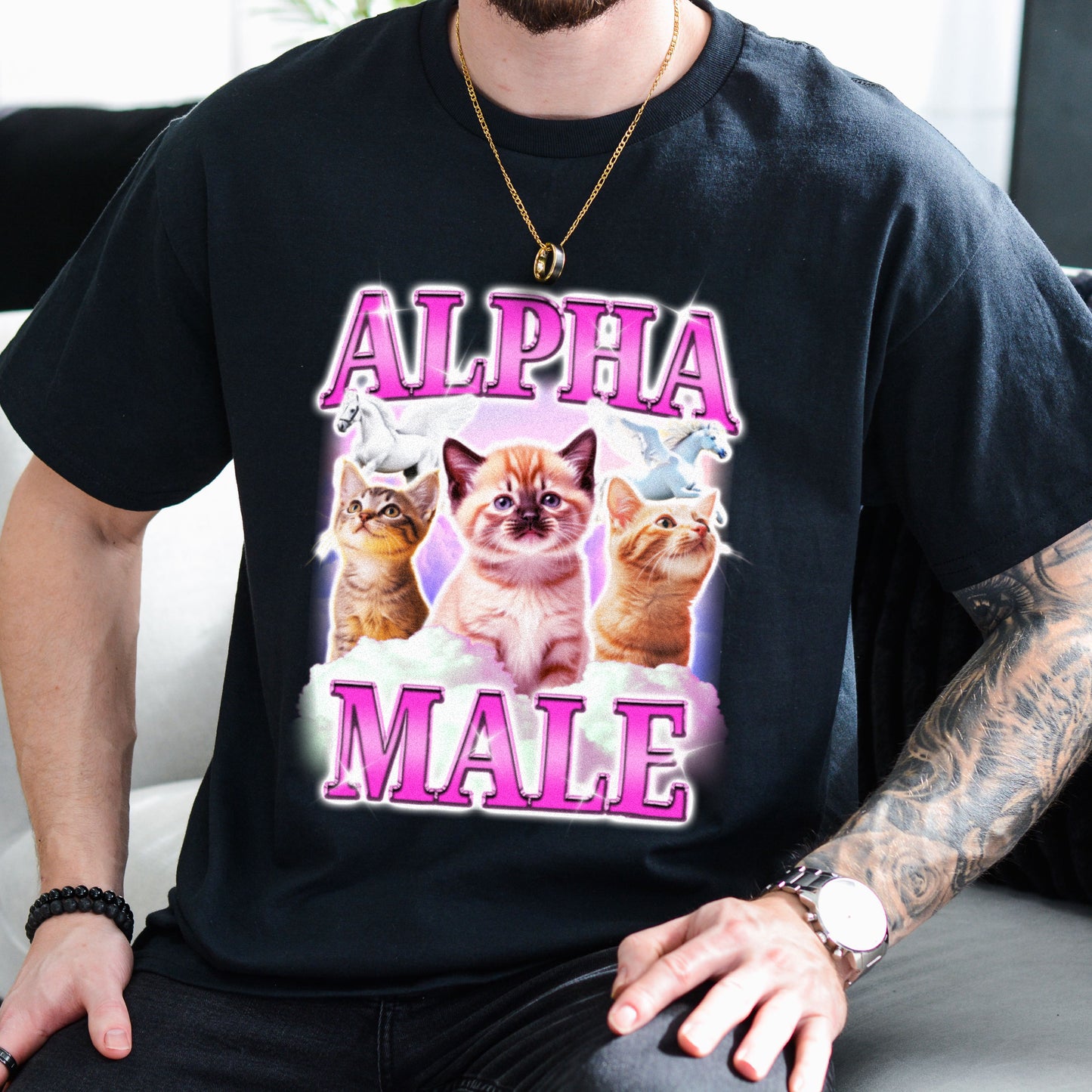 ALPHA MALE CAT RAINBOW UNICORN SHIRT
