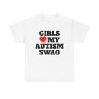 Girls Heart Love My Autism Swag Shirt
