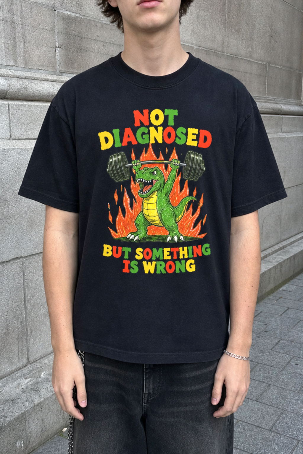 Not Diagnosed But Something Is Wrong Gym Dinosaur Shirt