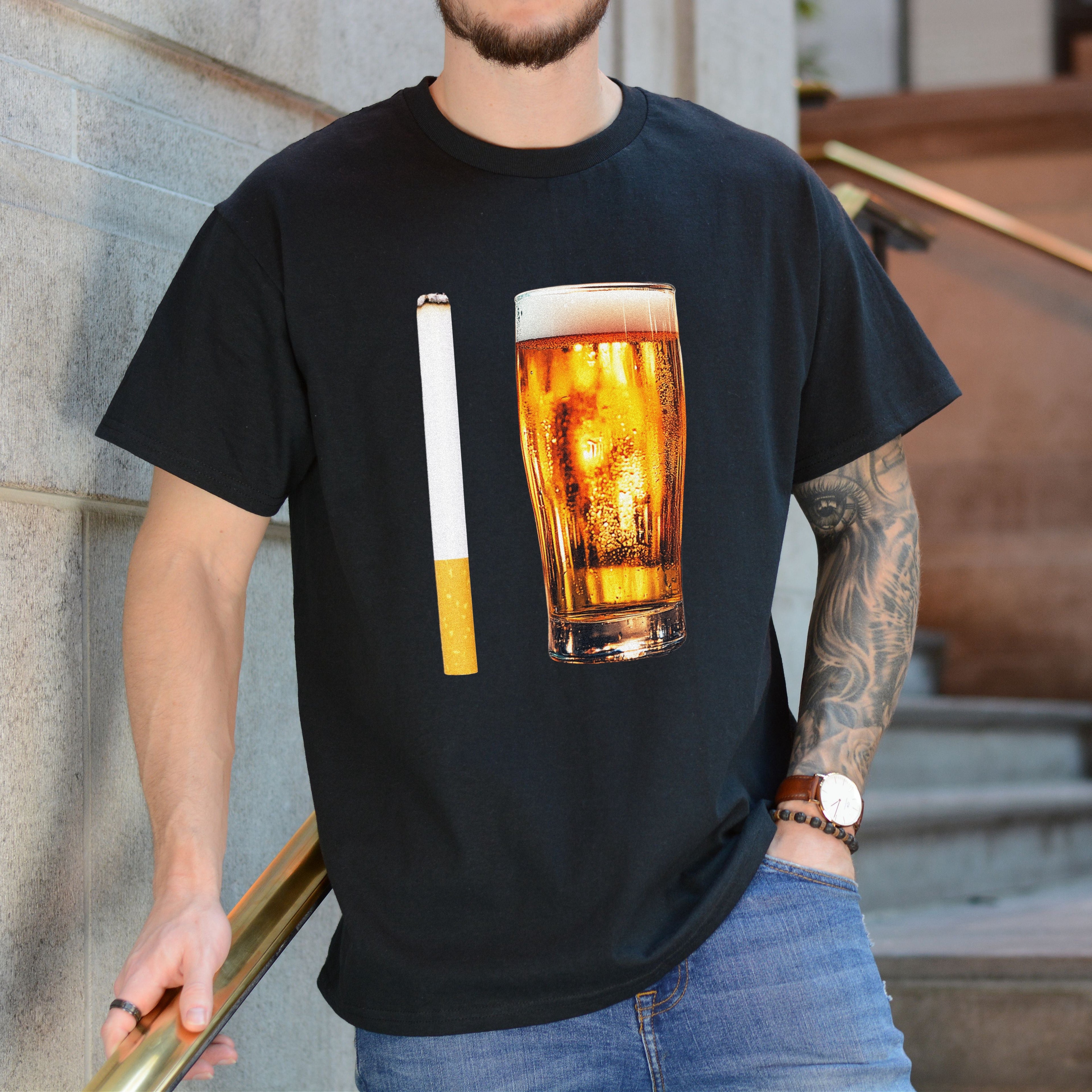 CIGARETTE BEER GRAPHIC SHIRT