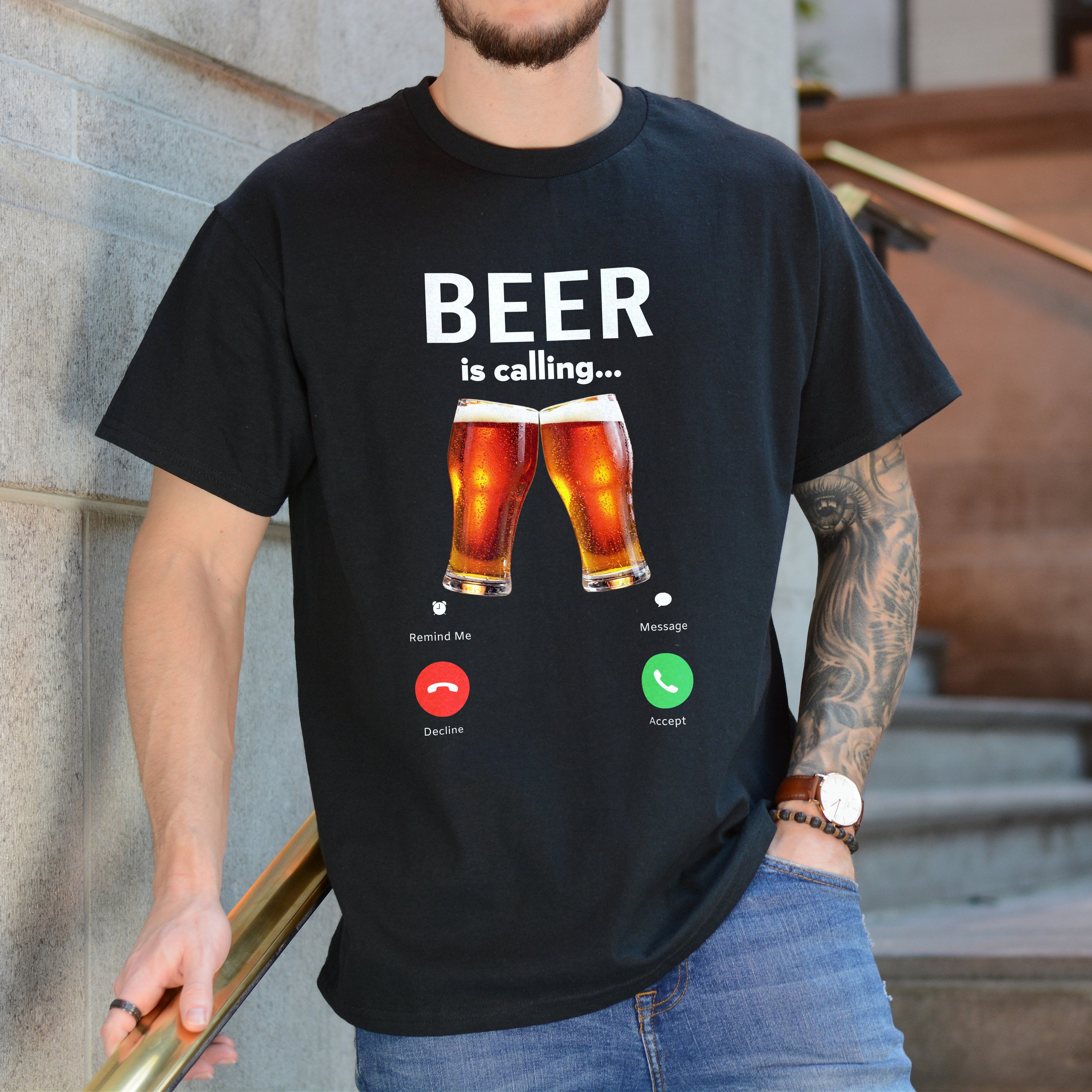 BEER IS CALLING PHONE SCREEN SHIRT