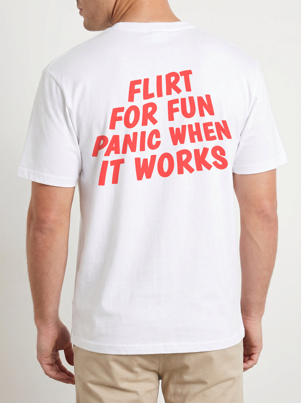 FLIRT FOR FUN PANIC WHEN IT WORKS SHIRT