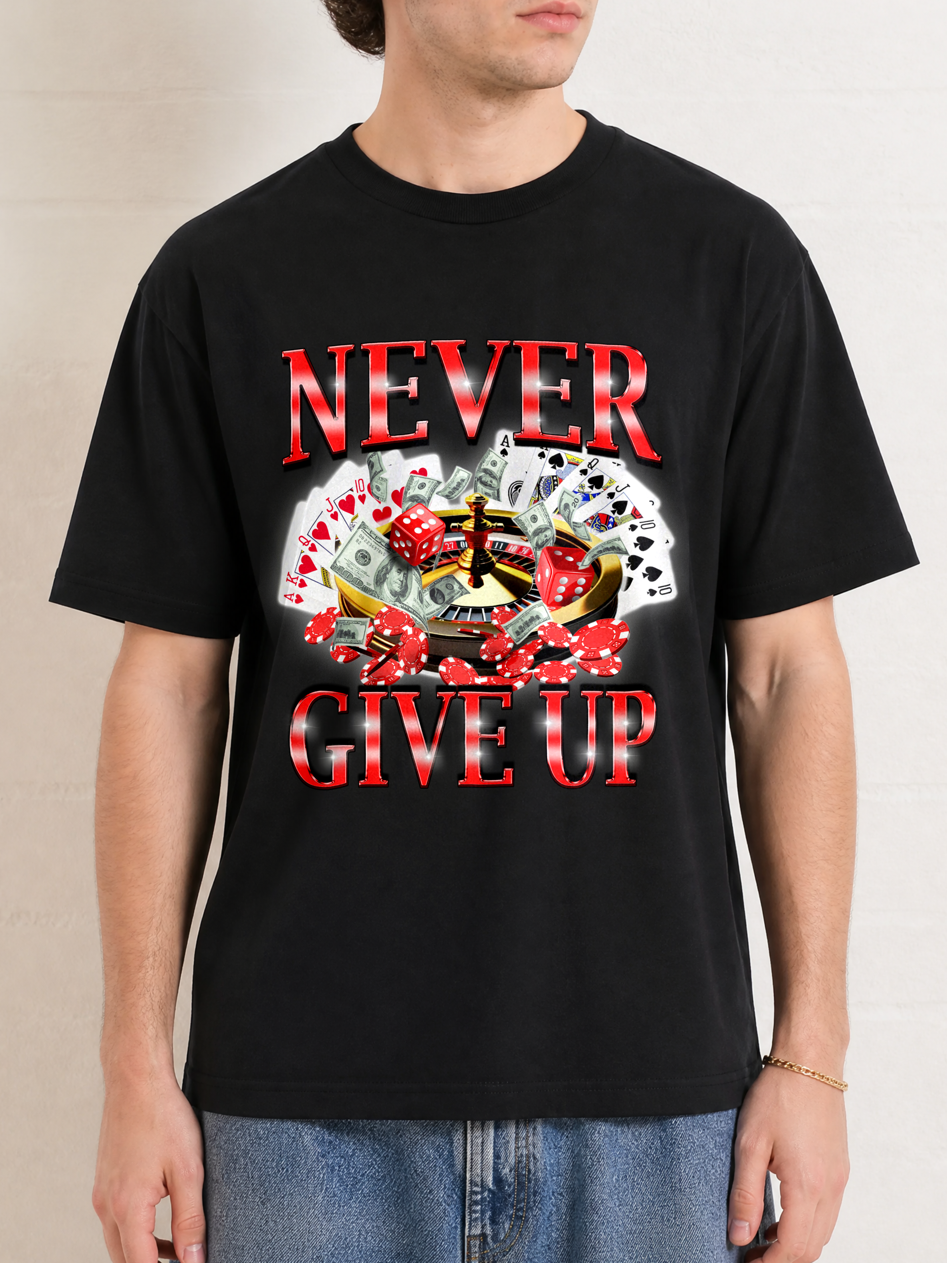 Never Give Up Gambling Shirt