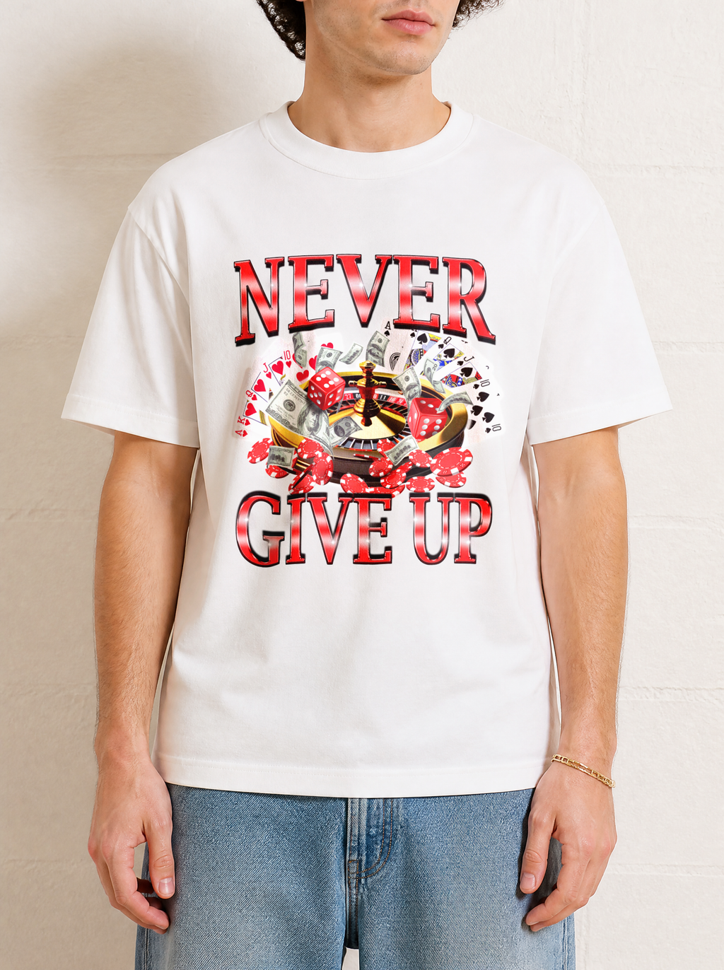 Never Give Up Gambling Shirt