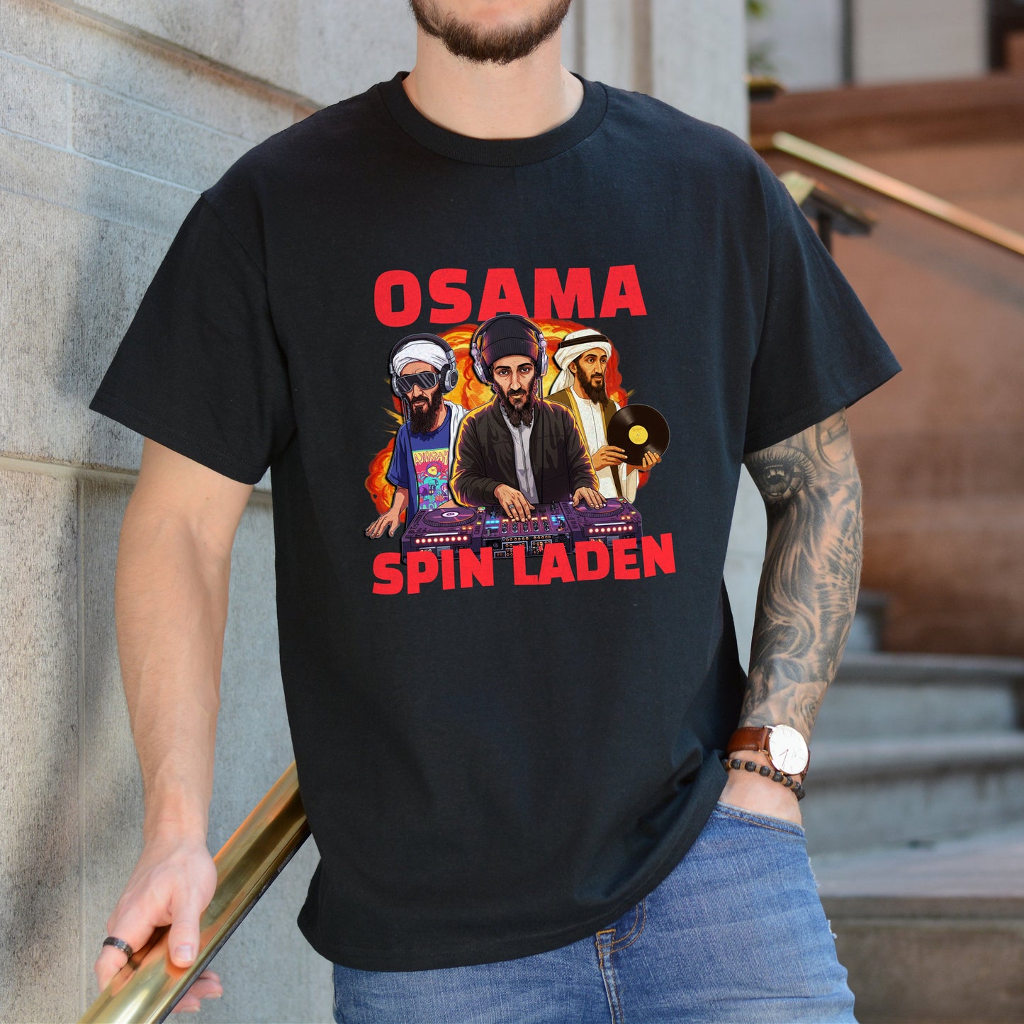 OSAMA SPIN LADEN DJ SHIRT