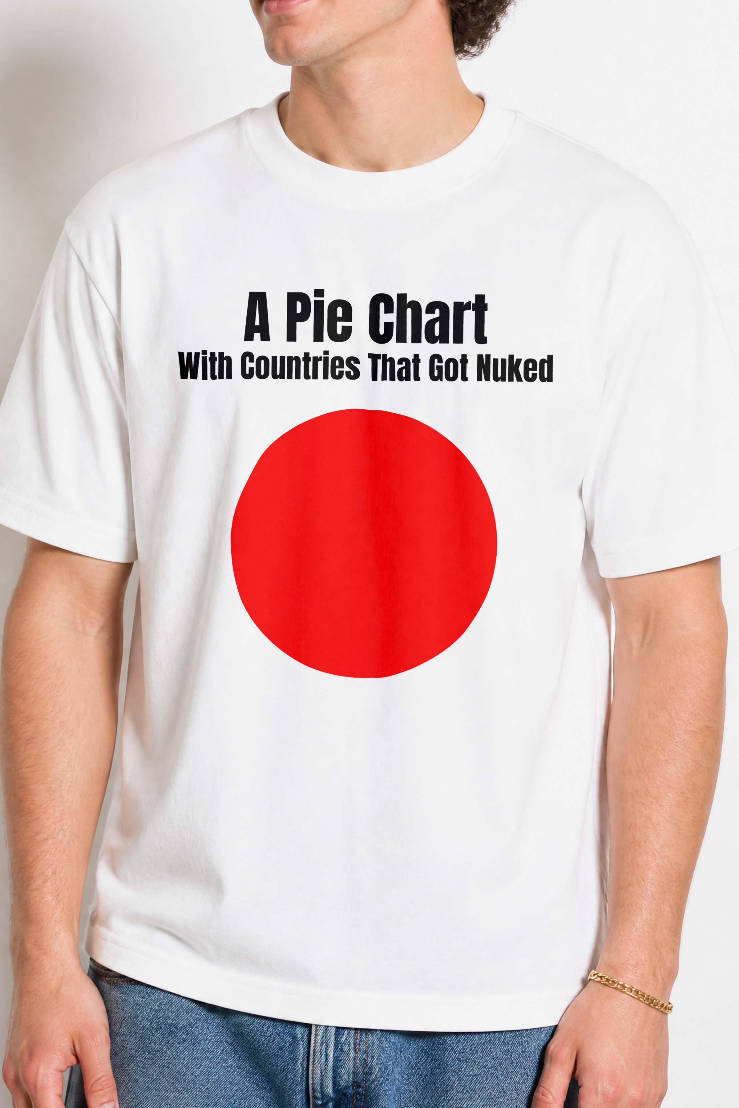 A PIE CHART WITH COUNTRIES THAT GOT NUKED SHIRT